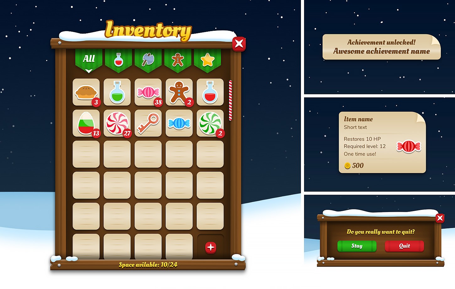 Christmas Winter GUI / UI Kit