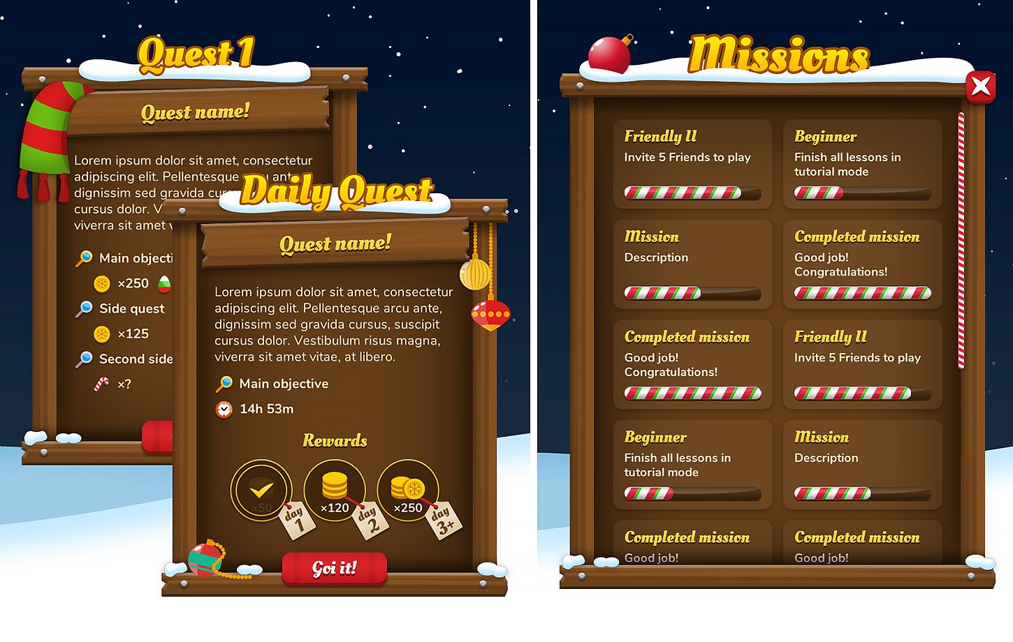 Christmas Winter GUI / UI Kit