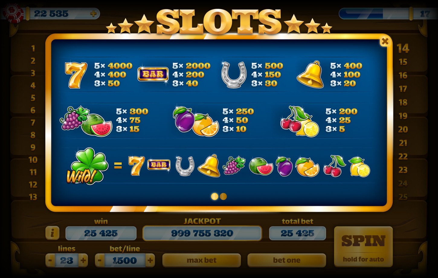 Slots Cassino UI Animated GUI Game Kit