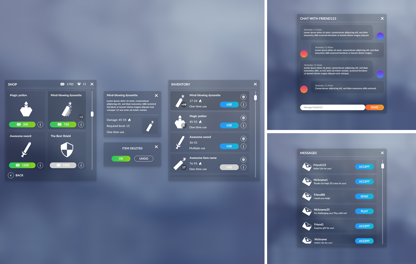 Flat clean GUI