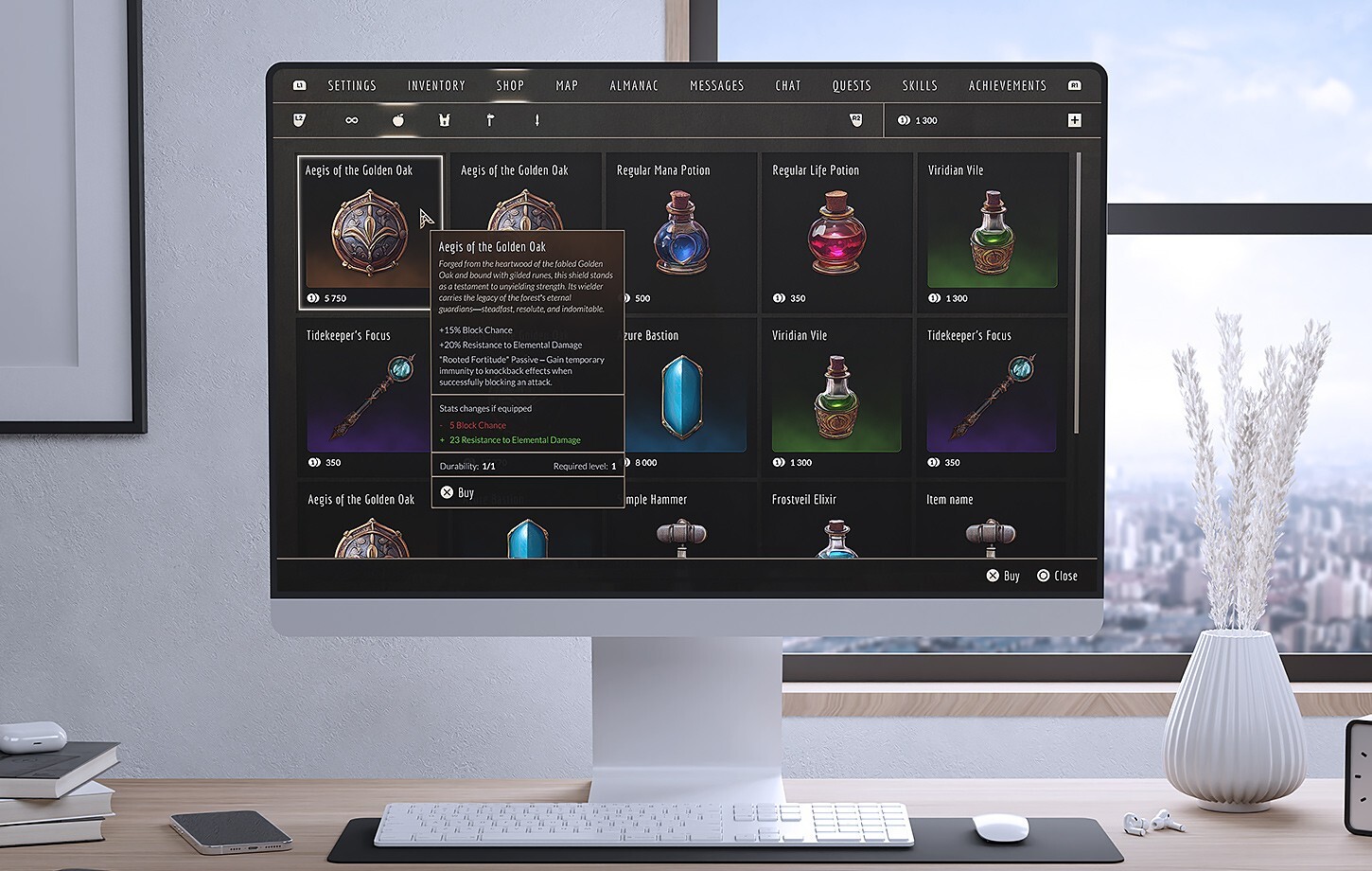Aria GUI - uniwersalne UI do gier fantasy / RPG