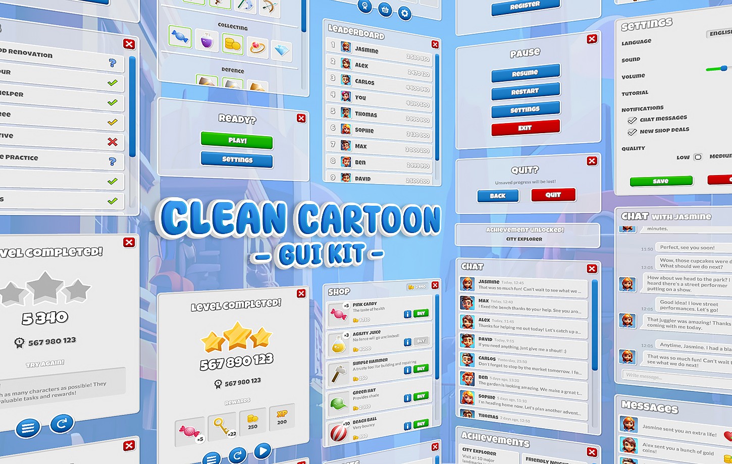 Universal, cartoon GUI