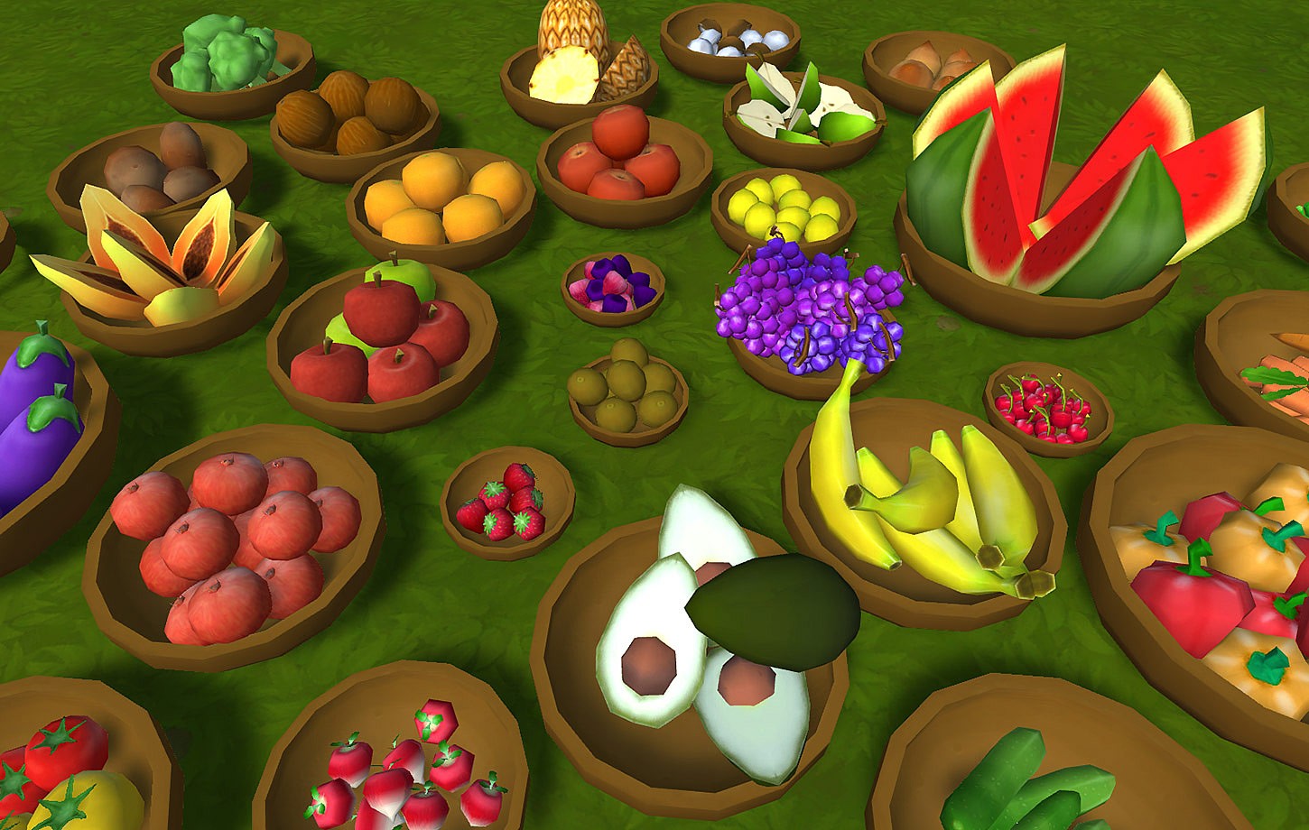 Fruits & Vegetables Huge Lowpoly Handpainted Props Pack