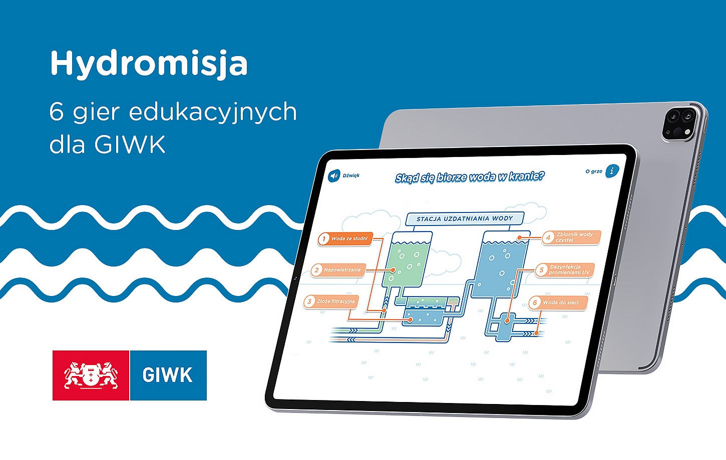 Aplikacja na tablety i 6 gier w ramach projektu Hydromisja