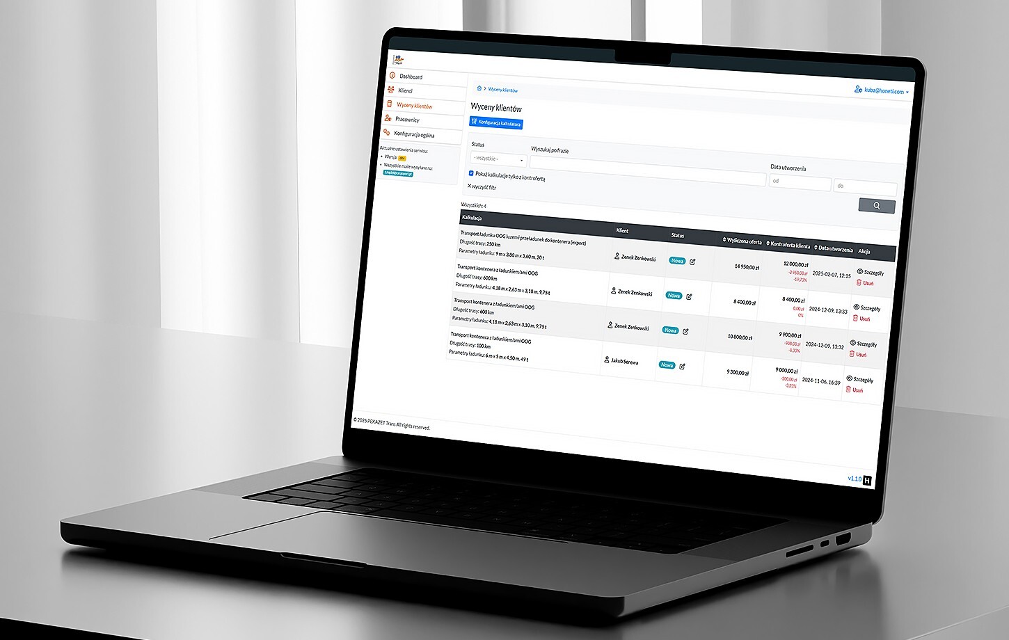 Kalkulator Transportu Wielkogabarytowego dla PEKAZET